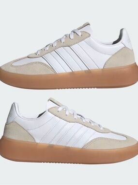 adidas White Leather Sneakers with Gum Sole 8W 6.5M